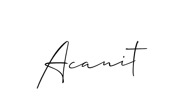 How to make Acanit name signature. Use Allison_Script style for creating short signs online. This is the latest handwritten sign. Acanit signature style 2 images and pictures png