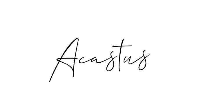 It looks lik you need a new signature style for name Acastus. Design unique handwritten (Allison_Script) signature with our free signature maker in just a few clicks. Acastus signature style 2 images and pictures png