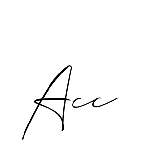 How to make Acc name signature. Use Allison_Script style for creating short signs online. This is the latest handwritten sign. Acc signature style 2 images and pictures png