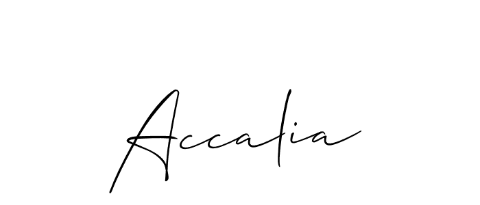 How to make Accalia signature? Allison_Script is a professional autograph style. Create handwritten signature for Accalia name. Accalia signature style 2 images and pictures png