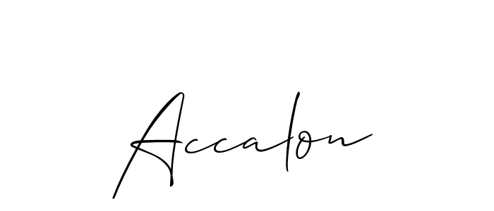 How to make Accalon signature? Allison_Script is a professional autograph style. Create handwritten signature for Accalon name. Accalon signature style 2 images and pictures png