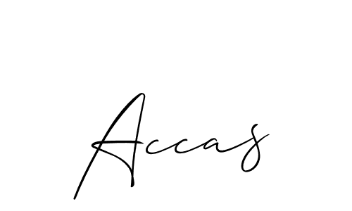 Create a beautiful signature design for name Accas. With this signature (Allison_Script) fonts, you can make a handwritten signature for free. Accas signature style 2 images and pictures png