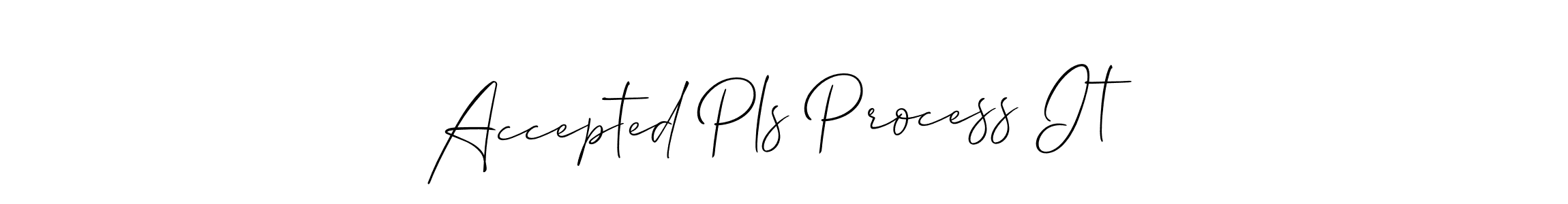 The best way (Allison_Script) to make a short signature is to pick only two or three words in your name. The name Accepted Pls Process It include a total of six letters. For converting this name. Accepted Pls Process It signature style 2 images and pictures png