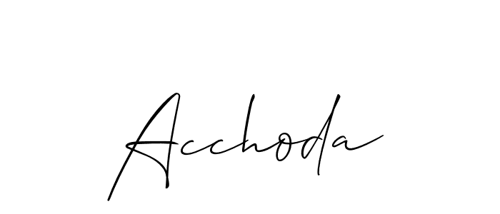 How to make Acchoda name signature. Use Allison_Script style for creating short signs online. This is the latest handwritten sign. Acchoda signature style 2 images and pictures png