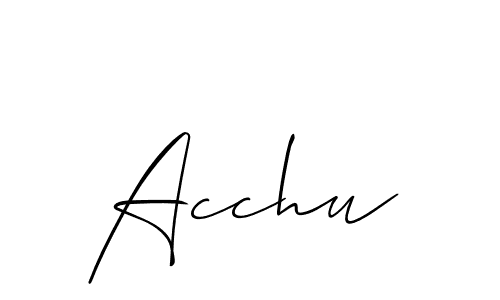 Check out images of Autograph of Acchu name. Actor Acchu Signature Style. Allison_Script is a professional sign style online. Acchu signature style 2 images and pictures png