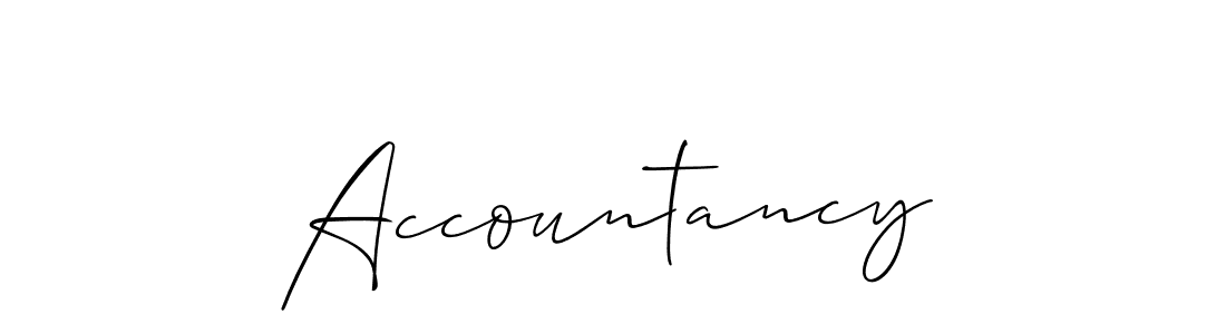 Create a beautiful signature design for name Accountancy. With this signature (Allison_Script) fonts, you can make a handwritten signature for free. Accountancy signature style 2 images and pictures png