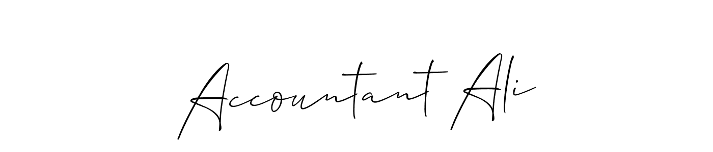 Also we have Accountant Ali name is the best signature style. Create professional handwritten signature collection using Allison_Script autograph style. Accountant Ali signature style 2 images and pictures png