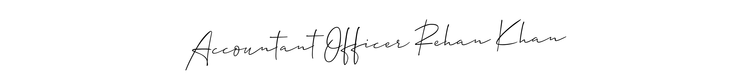 How to make Accountant Officer Rehan Khan signature? Allison_Script is a professional autograph style. Create handwritten signature for Accountant Officer Rehan Khan name. Accountant Officer Rehan Khan signature style 2 images and pictures png