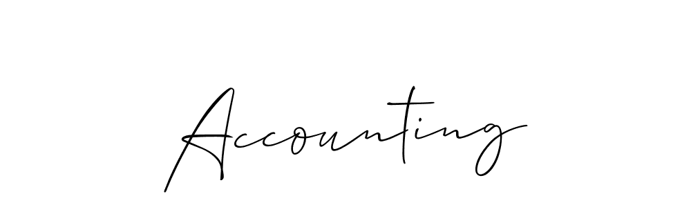 Design your own signature with our free online signature maker. With this signature software, you can create a handwritten (Allison_Script) signature for name Accounting. Accounting signature style 2 images and pictures png