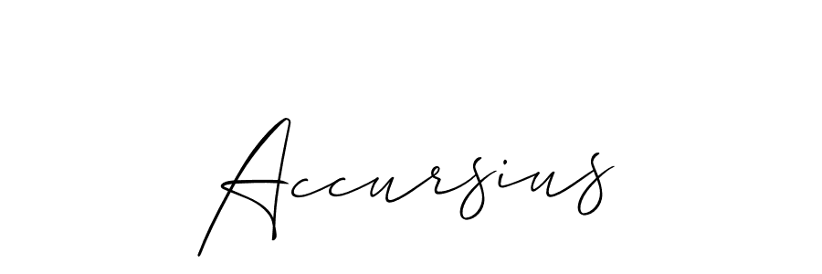 Create a beautiful signature design for name Accursius. With this signature (Allison_Script) fonts, you can make a handwritten signature for free. Accursius signature style 2 images and pictures png