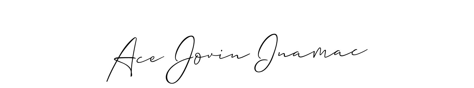 This is the best signature style for the Ace Jovin Inamac name. Also you like these signature font (Allison_Script). Mix name signature. Ace Jovin Inamac signature style 2 images and pictures png