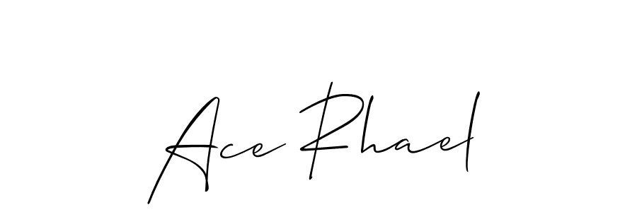 Also You can easily find your signature by using the search form. We will create Ace Rhael name handwritten signature images for you free of cost using Allison_Script sign style. Ace Rhael signature style 2 images and pictures png