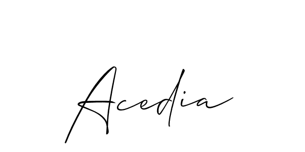 Also You can easily find your signature by using the search form. We will create Acedia name handwritten signature images for you free of cost using Allison_Script sign style. Acedia signature style 2 images and pictures png