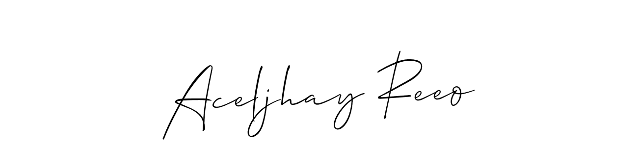 if you are searching for the best signature style for your name Aceljhay Reeo. so please give up your signature search. here we have designed multiple signature styles  using Allison_Script. Aceljhay Reeo signature style 2 images and pictures png