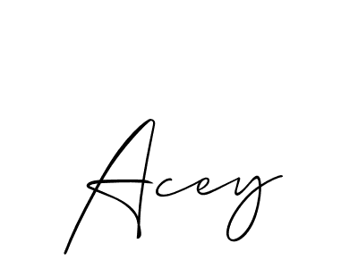 Design your own signature with our free online signature maker. With this signature software, you can create a handwritten (Allison_Script) signature for name Acey. Acey signature style 2 images and pictures png
