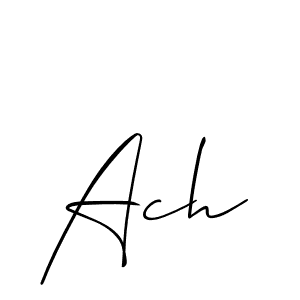Make a beautiful signature design for name Ach. With this signature (Allison_Script) style, you can create a handwritten signature for free. Ach signature style 2 images and pictures png