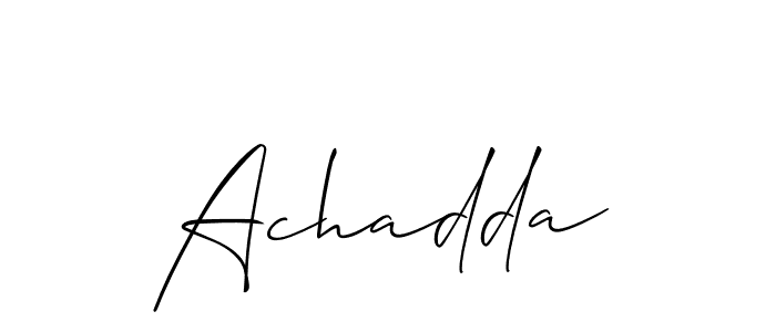 How to make Achadda name signature. Use Allison_Script style for creating short signs online. This is the latest handwritten sign. Achadda signature style 2 images and pictures png