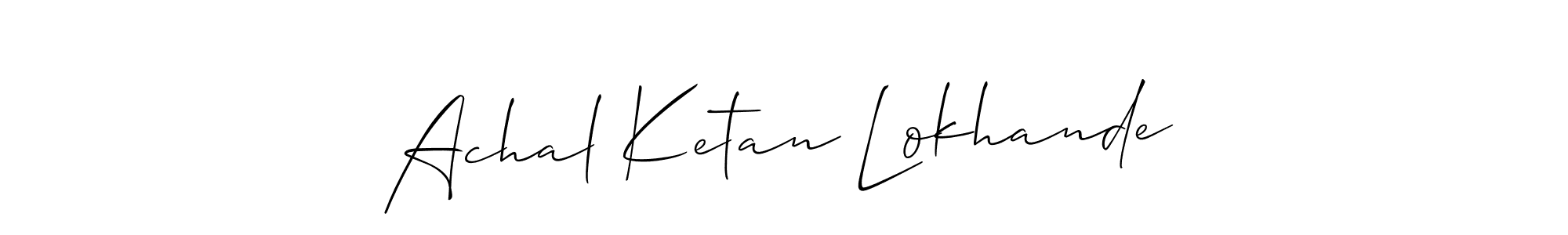 The best way (Allison_Script) to make a short signature is to pick only two or three words in your name. The name Achal Ketan Lokhande include a total of six letters. For converting this name. Achal Ketan Lokhande signature style 2 images and pictures png