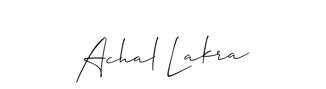 How to make Achal Lakra name signature. Use Allison_Script style for creating short signs online. This is the latest handwritten sign. Achal Lakra signature style 2 images and pictures png