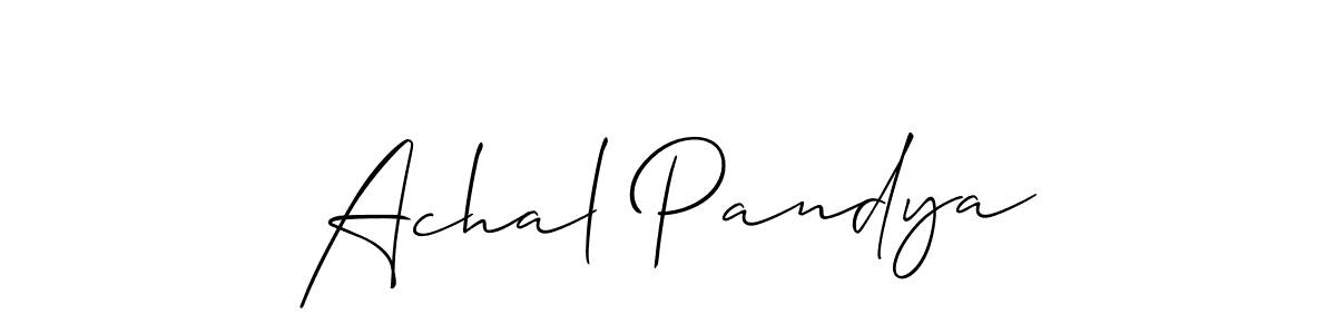 Design your own signature with our free online signature maker. With this signature software, you can create a handwritten (Allison_Script) signature for name Achal Pandya. Achal Pandya signature style 2 images and pictures png