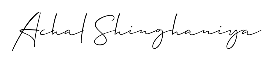 Master the art of signing with Achal Shinghaniya written in fluent Allison_Script script. A great template to practice and refine your handwriting. Achal Shinghaniya signature style 2 images and pictures png