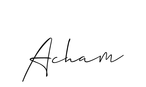 Make a short Acham signature style. Manage your documents anywhere anytime using Allison_Script. Create and add eSignatures, submit forms, share and send files easily. Acham signature style 2 images and pictures png