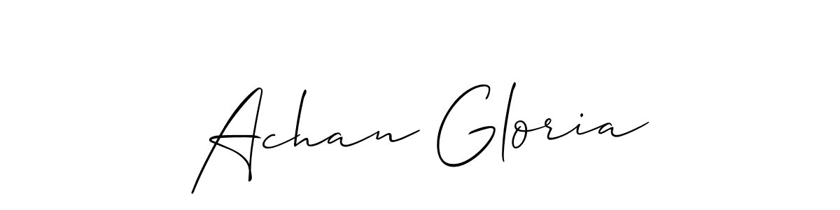 if you are searching for the best signature style for your name Achan Gloria. so please give up your signature search. here we have designed multiple signature styles  using Allison_Script. Achan Gloria signature style 2 images and pictures png