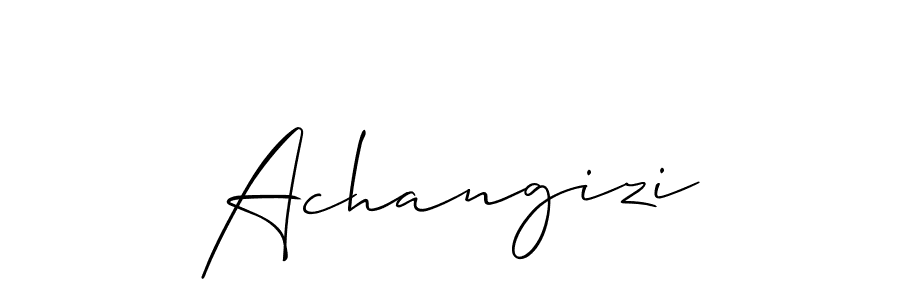 How to make Achangizi name signature. Use Allison_Script style for creating short signs online. This is the latest handwritten sign. Achangizi signature style 2 images and pictures png