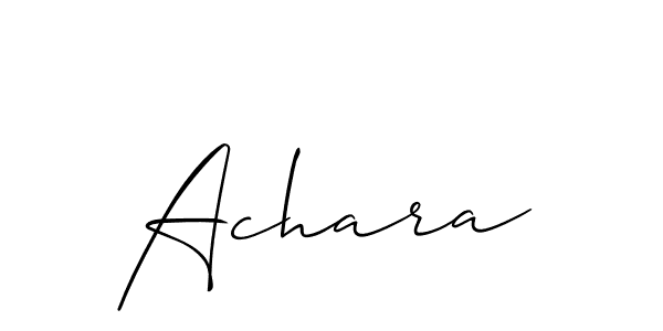 Create a beautiful signature design for name Achara. With this signature (Allison_Script) fonts, you can make a handwritten signature for free. Achara signature style 2 images and pictures png