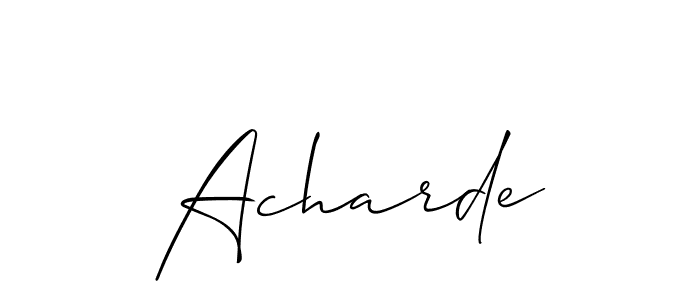 if you are searching for the best signature style for your name Acharde. so please give up your signature search. here we have designed multiple signature styles  using Allison_Script. Acharde signature style 2 images and pictures png
