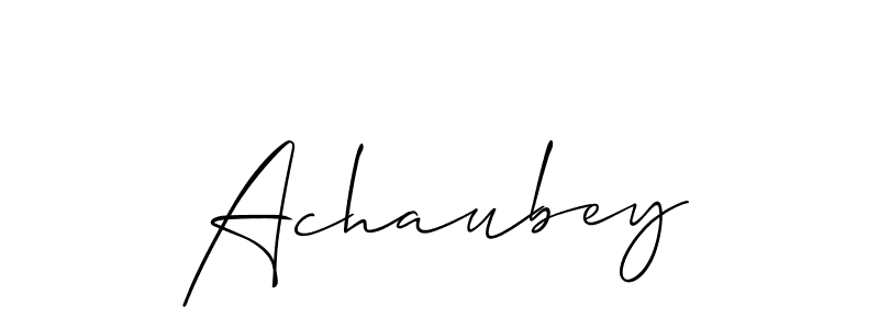 Allison_Script is a professional signature style that is perfect for those who want to add a touch of class to their signature. It is also a great choice for those who want to make their signature more unique. Get Achaubey name to fancy signature for free. Achaubey signature style 2 images and pictures png