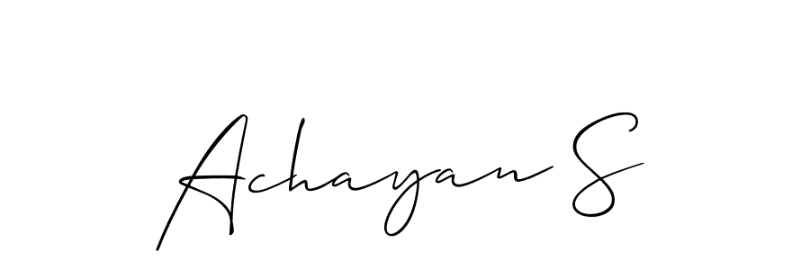 You can use this online signature creator to create a handwritten signature for the name Achayan S. This is the best online autograph maker. Achayan S signature style 2 images and pictures png
