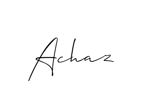 How to make Achaz name signature. Use Allison_Script style for creating short signs online. This is the latest handwritten sign. Achaz signature style 2 images and pictures png
