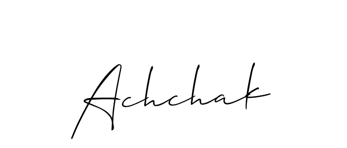 The best way (Allison_Script) to make a short signature is to pick only two or three words in your name. The name Achchak include a total of six letters. For converting this name. Achchak signature style 2 images and pictures png