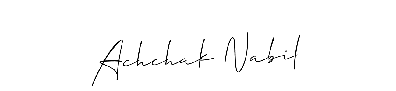 This is the best signature style for the Achchak Nabil name. Also you like these signature font (Allison_Script). Mix name signature. Achchak Nabil signature style 2 images and pictures png