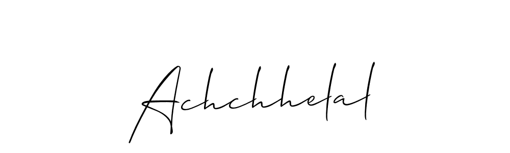 Use a signature maker to create a handwritten signature online. With this signature software, you can design (Allison_Script) your own signature for name Achchhelal. Achchhelal signature style 2 images and pictures png