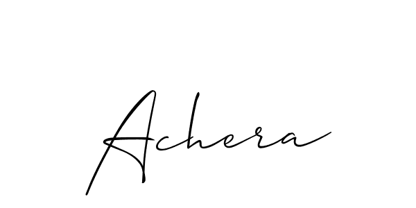 Design your own signature with our free online signature maker. With this signature software, you can create a handwritten (Allison_Script) signature for name Achera. Achera signature style 2 images and pictures png