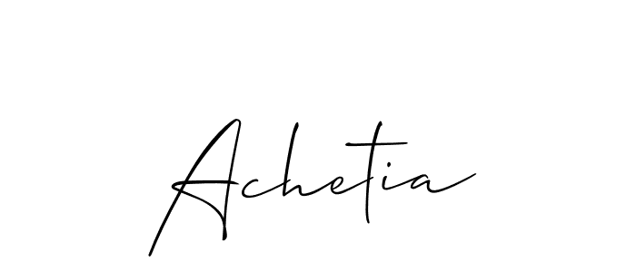 How to make Achetia name signature. Use Allison_Script style for creating short signs online. This is the latest handwritten sign. Achetia signature style 2 images and pictures png