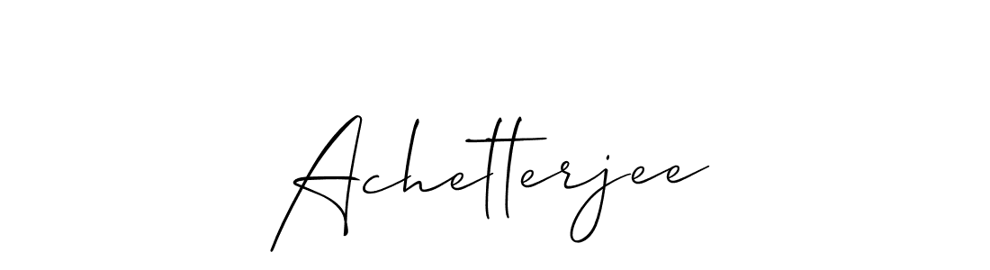 The best way (Allison_Script) to make a short signature is to pick only two or three words in your name. The name Achetterjee include a total of six letters. For converting this name. Achetterjee signature style 2 images and pictures png