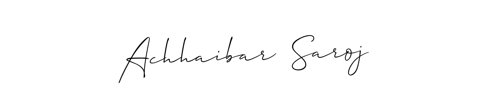 You should practise on your own different ways (Allison_Script) to write your name (Achhaibar  Saroj) in signature. don't let someone else do it for you. Achhaibar  Saroj signature style 2 images and pictures png