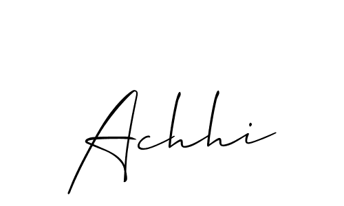 It looks lik you need a new signature style for name Achhi. Design unique handwritten (Allison_Script) signature with our free signature maker in just a few clicks. Achhi signature style 2 images and pictures png