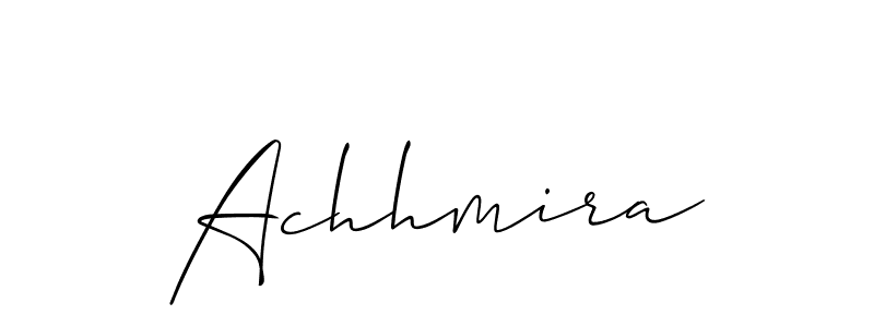 Make a short Achhmira signature style. Manage your documents anywhere anytime using Allison_Script. Create and add eSignatures, submit forms, share and send files easily. Achhmira signature style 2 images and pictures png