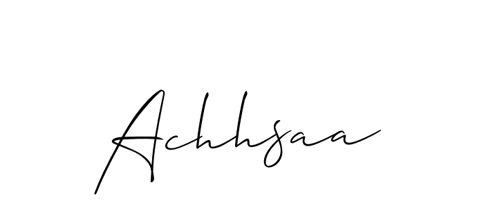 Allison_Script is a professional signature style that is perfect for those who want to add a touch of class to their signature. It is also a great choice for those who want to make their signature more unique. Get Achhsaa name to fancy signature for free. Achhsaa signature style 2 images and pictures png