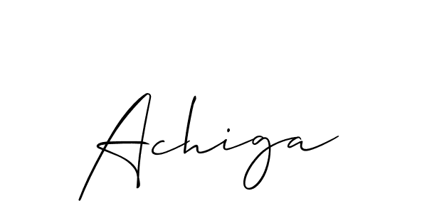 The best way (Allison_Script) to make a short signature is to pick only two or three words in your name. The name Achiga include a total of six letters. For converting this name. Achiga signature style 2 images and pictures png