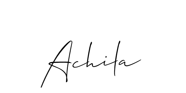 It looks lik you need a new signature style for name Achila. Design unique handwritten (Allison_Script) signature with our free signature maker in just a few clicks. Achila signature style 2 images and pictures png