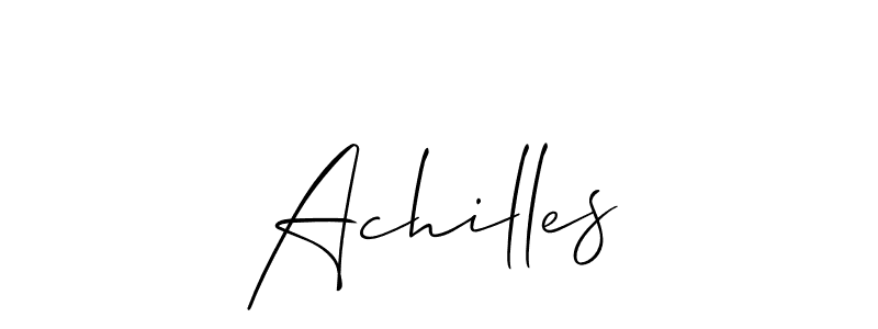 Allison_Script is a professional signature style that is perfect for those who want to add a touch of class to their signature. It is also a great choice for those who want to make their signature more unique. Get Achilles name to fancy signature for free. Achilles signature style 2 images and pictures png