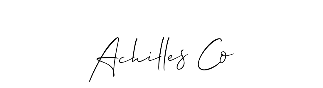 Achilles Co stylish signature style. Best Handwritten Sign (Allison_Script) for my name. Handwritten Signature Collection Ideas for my name Achilles Co. Achilles Co signature style 2 images and pictures png