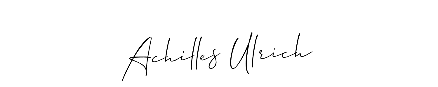 How to make Achilles Ulrich name signature. Use Allison_Script style for creating short signs online. This is the latest handwritten sign. Achilles Ulrich signature style 2 images and pictures png