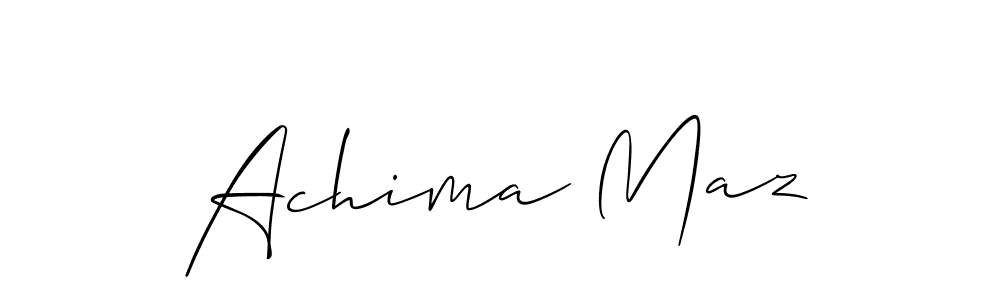 Achima Maz stylish signature style. Best Handwritten Sign (Allison_Script) for my name. Handwritten Signature Collection Ideas for my name Achima Maz. Achima Maz signature style 2 images and pictures png