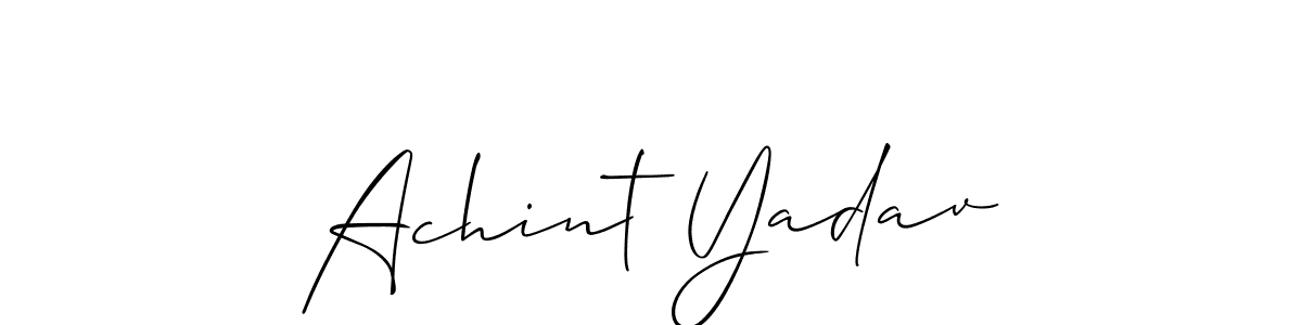 How to make Achint Yadav signature? Allison_Script is a professional autograph style. Create handwritten signature for Achint Yadav name. Achint Yadav signature style 2 images and pictures png
